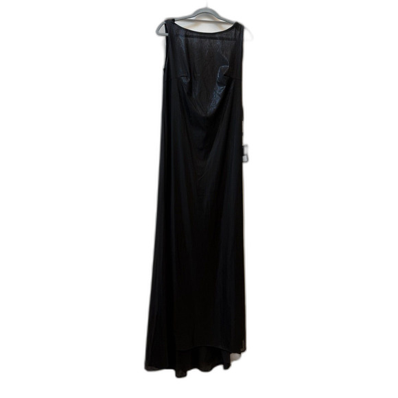 IEENA FOR MAC DUGGAL Black Metallic Jersey Cowl Back Column Gown - Size 12 - Picture 5 of 7